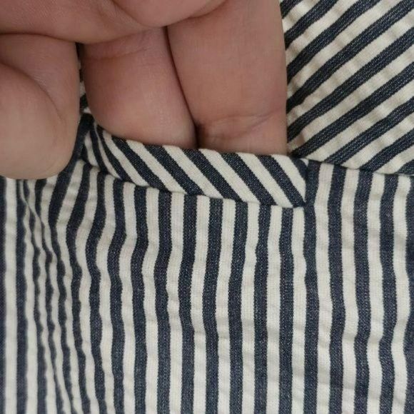 J. CREW‎ SeerSucker striped blue Pencil 00 XS Skirt - Picture 5 of 7